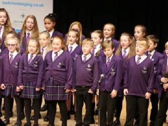 The choir from St Mary Magdalene's RC Primary in full flow at the Last Choir Standing competition.