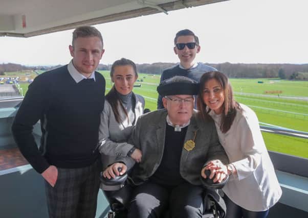 Gary Parkinson at Haydock Park with his family