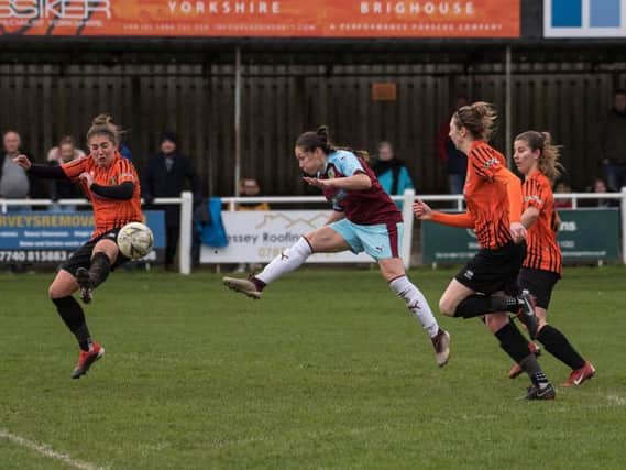 Burnley FC Women on the attack at Brighouse