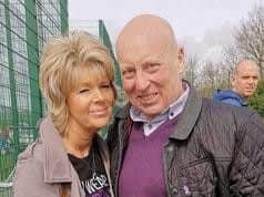 Paul pictured with his wife Melanie at the tournament on Saturday.