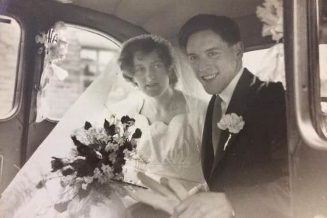 John and Margaret on their wedding day 60 years ago.