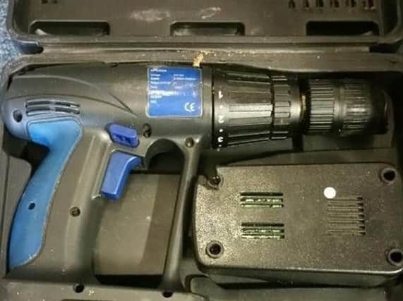 This drill was among the items stolen