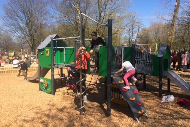 Lots of adventures to be enjoyed for these children pictured at the opening of the newly refurbished riverside play area at Towneley Park.