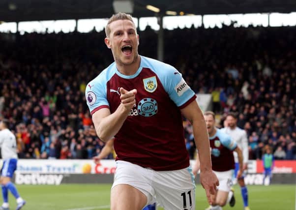 Burnley's Chris Wood celebrates scoring the opening goal 

Photographer Rich Linley/CameraSport

The Premier League - Saturday 13th April 2019 - Burnley v Cardiff City - Turf Moor - Burnley

World Copyright © 2019 CameraSport. All rights reserved. 43 Linden Ave. Countesthorpe. Leicester. England. LE8 5PG - Tel: +44 (0) 116 277 4147 - admin@camerasport.com - www.camerasport.com