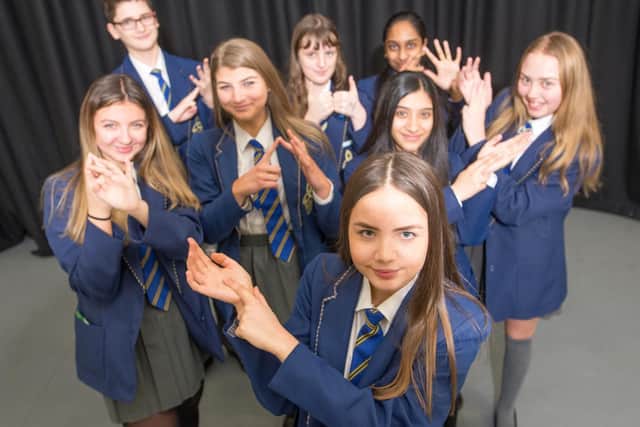 These students are learning British sign language as part of the Duke of Edinburgh award scheme.
