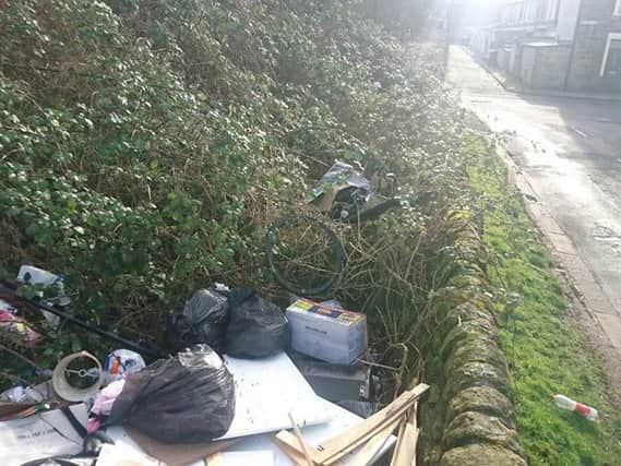 Some of the flytipped waste that has been cleaned up