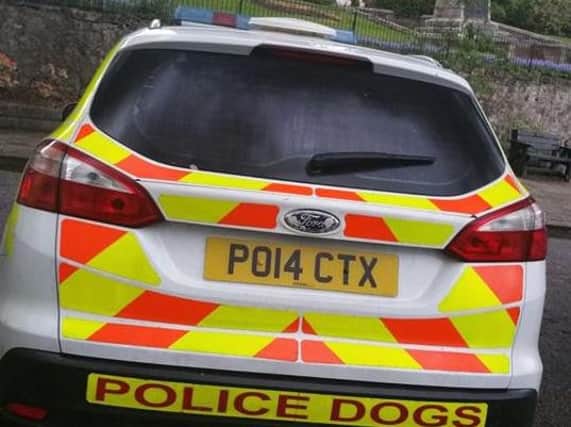 Police with sniffer dogs on patrols to combat drugs misuse blighting Clitheroe Castle grounds