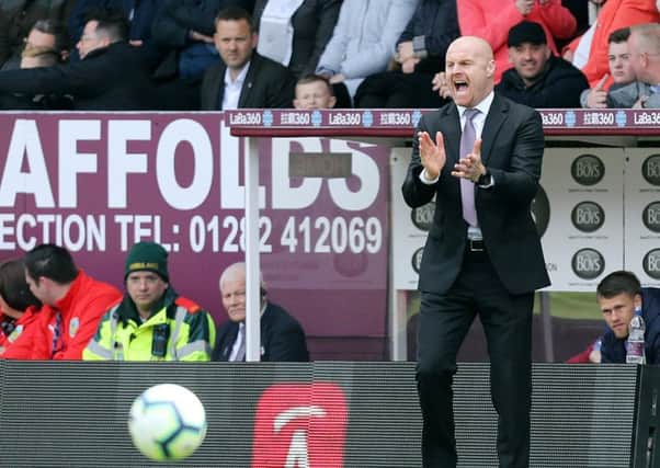 Burnley manager Sean Dyche reacts in his technical area

Photographer Rich Linley/CameraSport

The Premier League - Burnley v Manchester City - Sunday 28th April 2019 - Turf Moor - Burnley

World Copyright © 2019 CameraSport. All rights reserved. 43 Linden Ave. Countesthorpe. Leicester. England. LE8 5PG - Tel: +44 (0) 116 277 4147 - admin@camerasport.com - www.camerasport.com