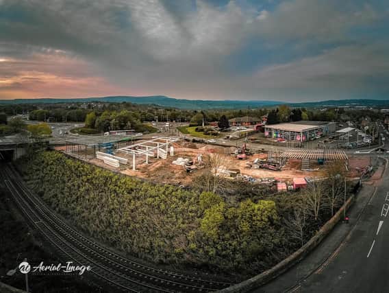 This image of the Euro Garages site, taken from the Nairne Street area, shows how the steel frame of the site is starting to take shape.