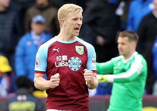 Burnley's Ben Mee celebrates at the final whistle

Photographer Rich Linley/CameraSport

The Premier League - Saturday 13th April 2019 - Burnley v Cardiff City - Turf Moor - Burnley

World Copyright © 2019 CameraSport. All rights reserved. 43 Linden Ave. Countesthorpe. Leicester. England. LE8 5PG - Tel: +44 (0) 116 277 4147 - admin@camerasport.com - www.camerasport.com