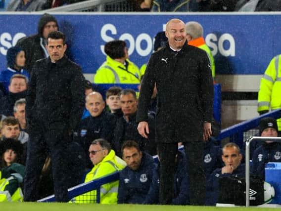 Sean Dyche has a wry smile at Goodison