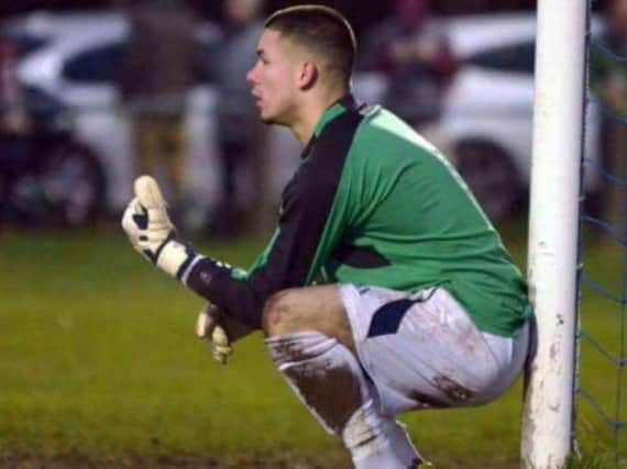 Barnoldswick Town goalkeeper Ryan Livesey in action.