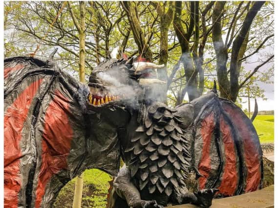 Hannah Kokocinski's Game of Thrones dragon left visitors open mouthed at the Worsthorne and Hurstwood Scarecrow Festival.