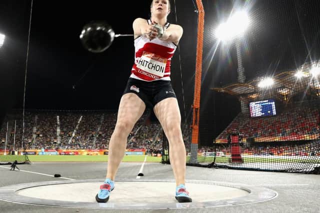 GOLD COAST, AUSTRALIA - APRIL 10:  Sophie Hitchon of England competes in the Women's Hammer final during the Athletics on day six of the Gold Coast 2018 Commonwealth Games at Carrara Stadium on April 10, 2018 on the Gold Coast, Australia.  (Photo by Ryan Pierse/Getty Images)