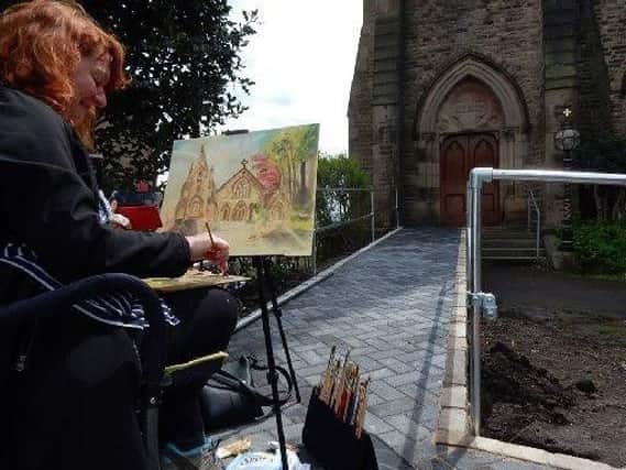 One of the artists at work at last year's Painting in Padiham