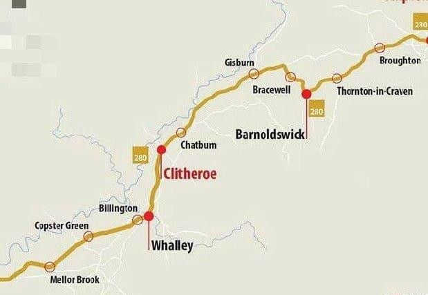 The route served by the 280 bus service.