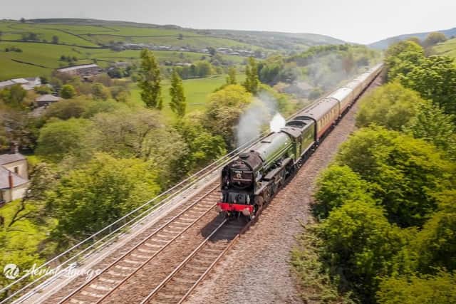 The Tornado as it heads towards Cliviger