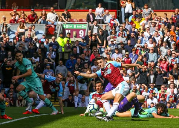 Burnley's Matthew Lowton shoots at goalPhotographer Alex Dodd/CameraSportThe Premier League - Burnley v Arsenal - Sunday 12th May 2019 - Turf Moor - BurnleyWorld Copyright © 2019 CameraSport. All rights reserved. 43 Linden Ave. Countesthorpe. Leicester. England. LE8 5PG - Tel: +44 (0) 116 277 4147 - admin@camerasport.com - www.camerasport.com