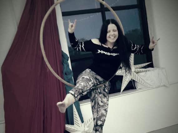 Dani Wallace was in her element pursuing her favourite hobby of aerial hoop.