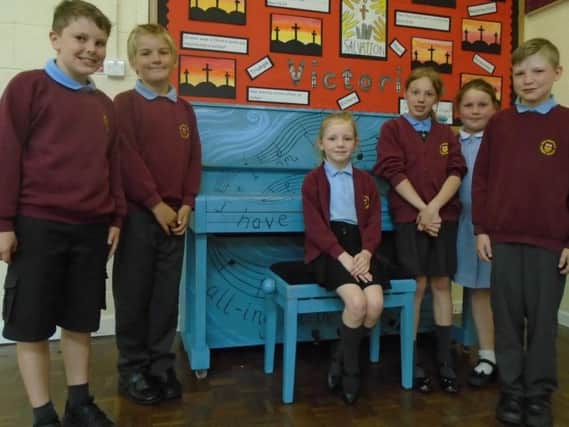 The newly decorated piano has hit all the right notes with pupils Jack Boothman, Adam Burton, Mia Bury-Bailey, Skye Heald, Lila Ashworth and Harry Brown.