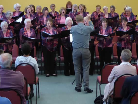 The Nelson Civic Ladies' Choir entertains at Mount Zion Church in Cliviger.