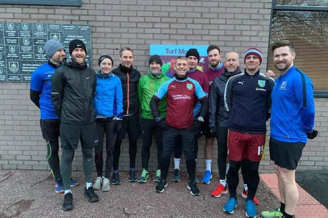 Scott Cunliffe with some of the runners who made the journey to Old Trafford with him