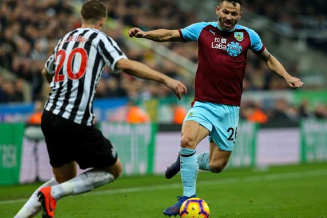 Right back Phil Bardsley in action for the Clarets