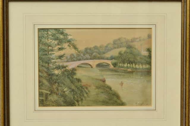 Fred Cawthorne's painting of Slaidburn bridge.