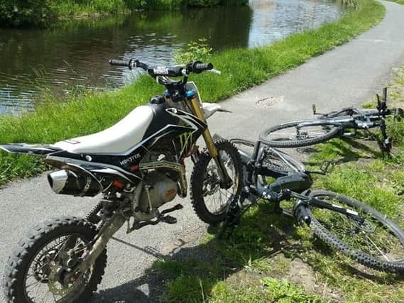 Police officers seized this illegal off road bike in Burnley today.