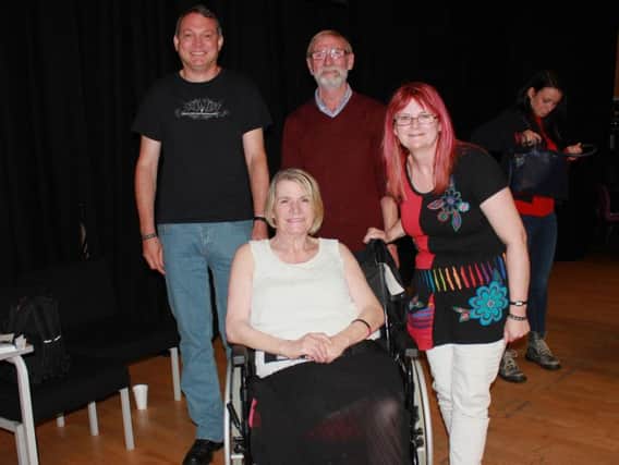 From left, Martin Charlton and Garry Gluyas, with Sophies mum Sylvia Lancaster and journalist Catherine Smyth.