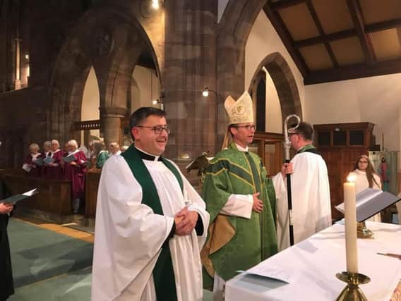 Fr Alex Frost (left), vicar at St Matthew's Church, next to the Bishop of Burnley, Philip North. (s)