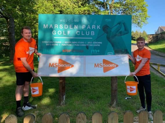 Best mates Patrick Macadam andJordan Whalley will take on a golf marathon on June 21stat the Marsden Park Golf Club in aid of the MS Society. (s)