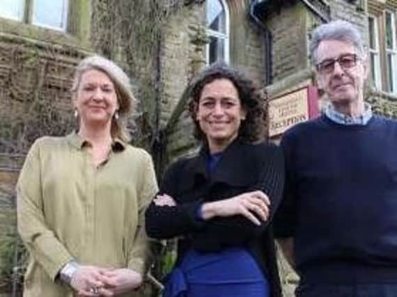 The Hotel Inspector star Alex Polizzi (centre) with the owners of Burnley's Rosehill House Hotel which features on the show tonight.