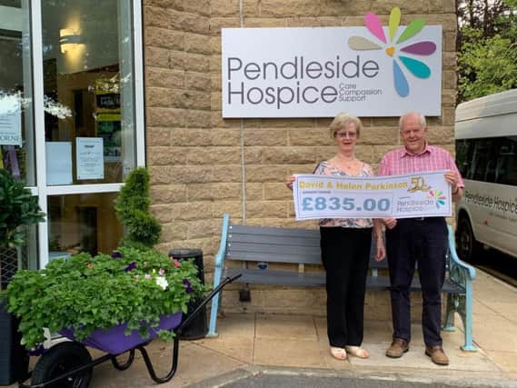 Pendleside Hospice wanted to say a huge thank you to David and Helen for their kind donation.