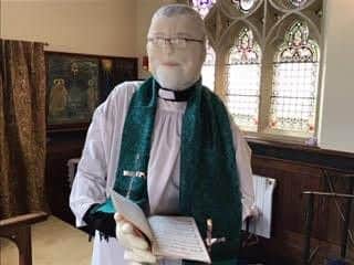 Talented ladies created a lifesize model of the Rev. Christopher Wood