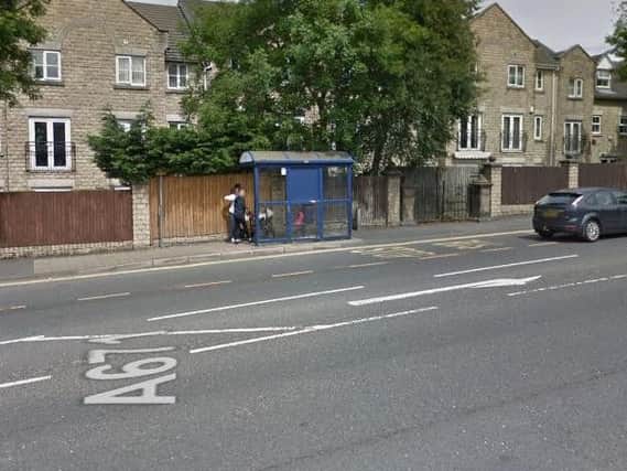 The bus stop in Burnley Road, Padiham. Google streetview