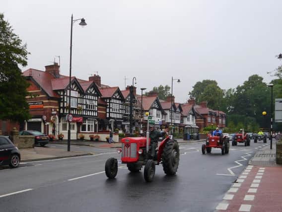 Tractors riding through Whalley