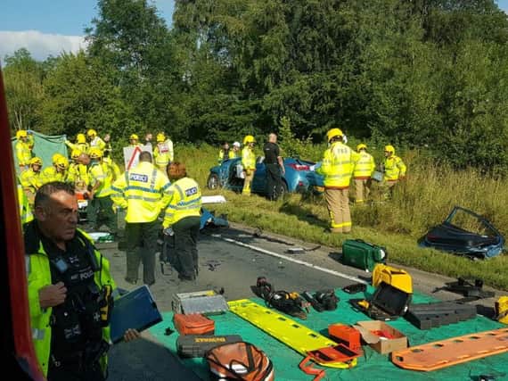 Emergency services at the scene of the accident