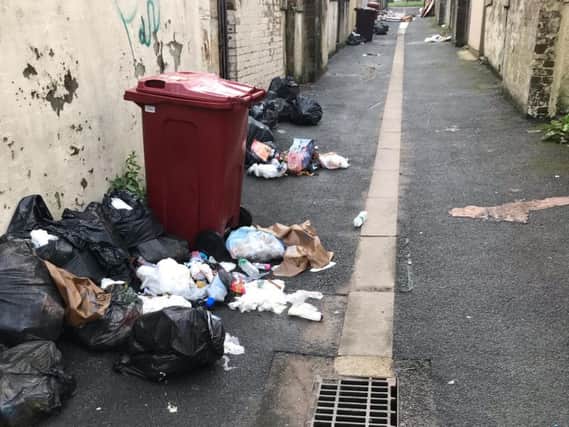 The dumped rubbish on Ford Street
