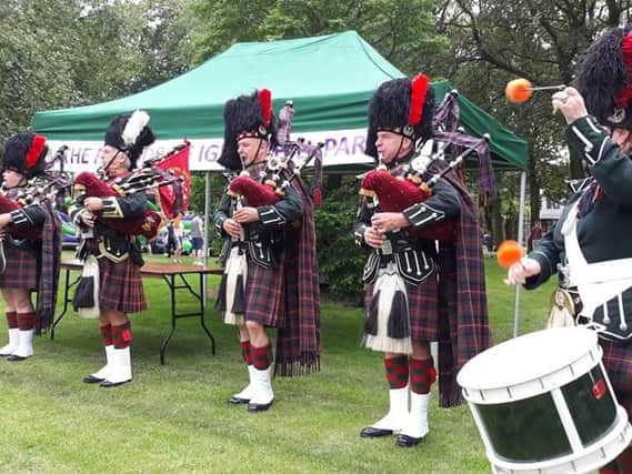 The Accrington Pipe Band played at Ightenhill Festival