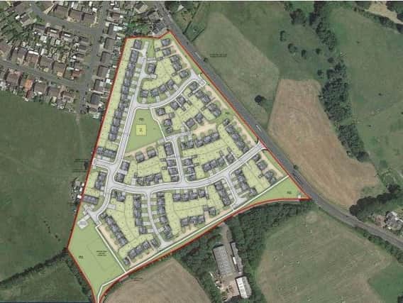 An overhead image of what the planned new housing development for Cliviger will look like