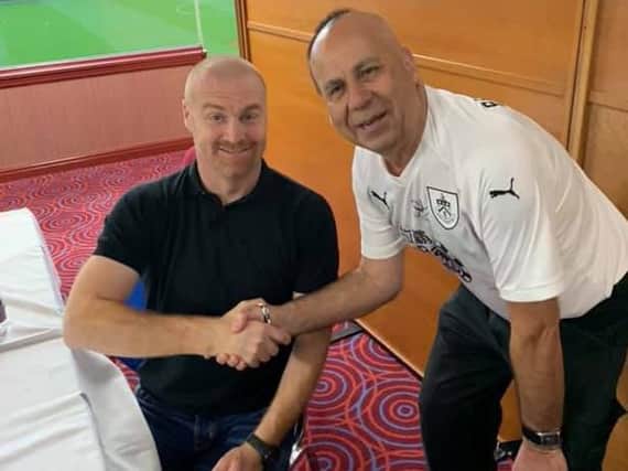 Dave with Burnley FC manager Sean Dyche (left)