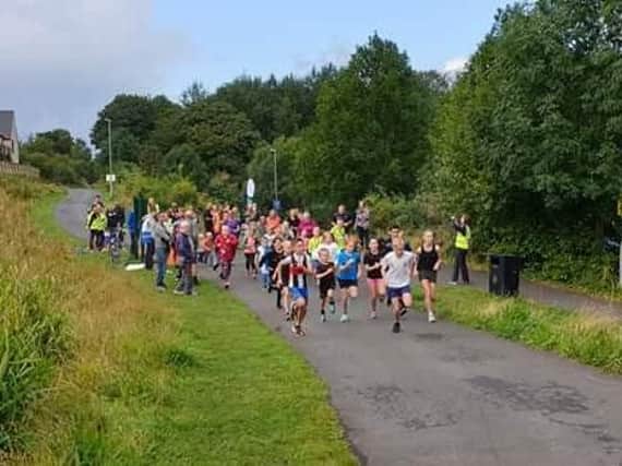 Entrants in the Padiham Greenway junior parkrun set off on the first run