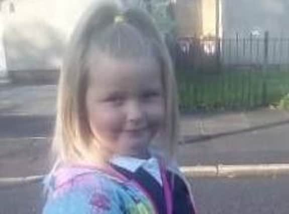 Lily-Rae Howarth (five) all set for Rosewood Primary School in Burnley