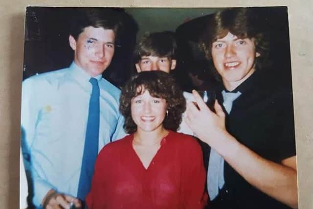 Pictured partying after school are former St Ted's students (left to right) Anthony Rutherford, Gillian Baker (nee Chew) Philip Lowe and Andy Duxbury.