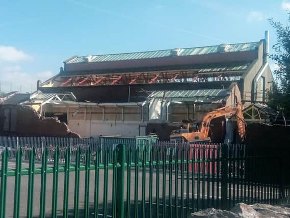 The former Gannow Baths is being knocked down
