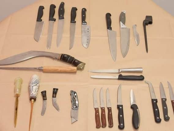 Some of the knives handed in as part of Operation Sceptre