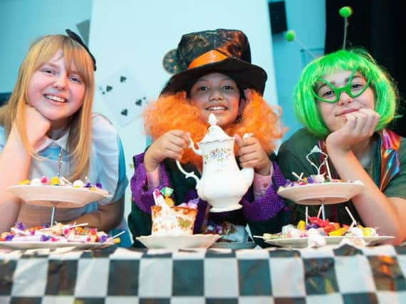 Drama students at Blessed Trinity RC College acted out Alice in Wonderland for prospective students at the annual open evening. (Photo Andy Ford)