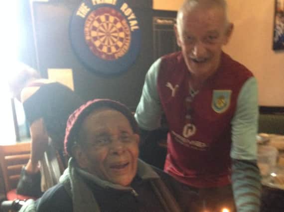 Jimmy pictured celebrating his 98th birthday last year at the Royla Dyche with his friend Paul Lorriman.