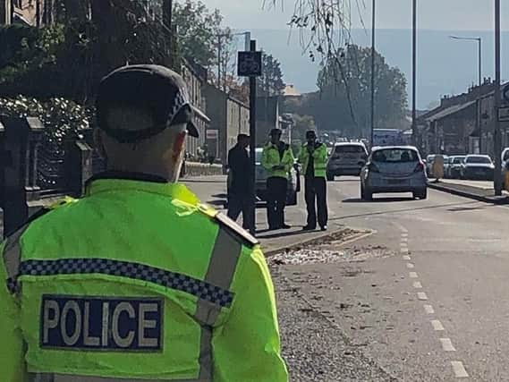 Police were on speed check duty in this Burnley road today.